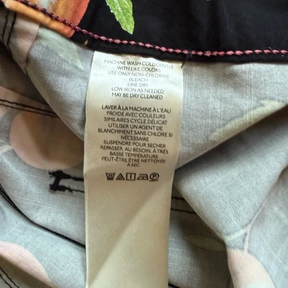 Anthropologie Maeve Black/ peaches Women's Pants size 25 - Picture 7 of 8